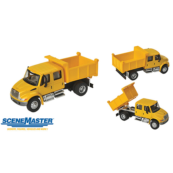 Walthers International(R) 4300 Crew Cab Dump Truck -Yellow HO Scale