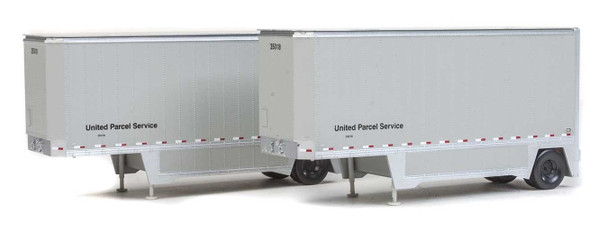 Walthers 26' Drop-Floor Trailer 2-Pack - United Parcel Service Gray HO Scale