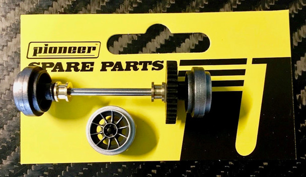 Pioneer Rear Axle Assembly Wheels (no tires) for P016 General Lee 1/32 Slot Car