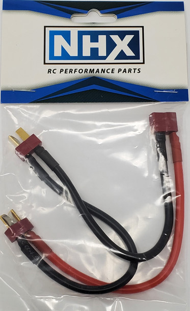 NHX Deans Female to 2 Deans Male Series 12 AWG 6" Silicone Wire Harness