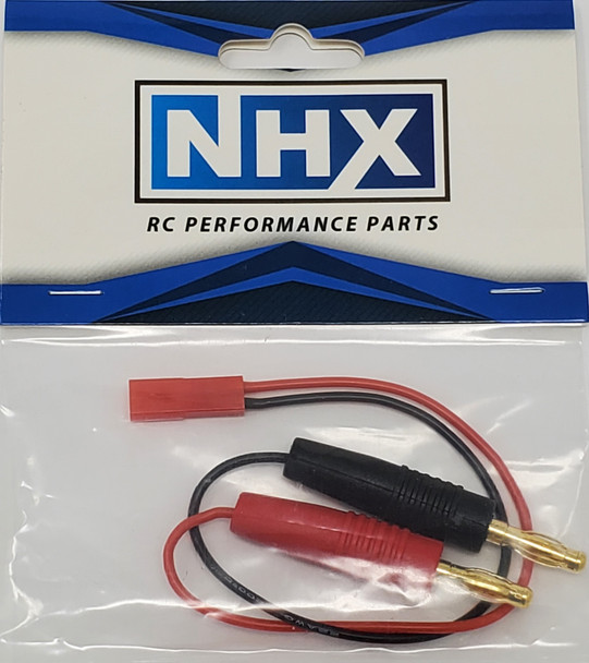 NHX JR Female Charger Cable w/ 4.0mm Banana Connector Adapter Wire 12 AWG 6" Wire