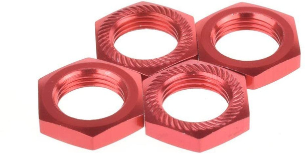 NHX Aluminum 17mm Wheel Hex Nuts Red 4pcs