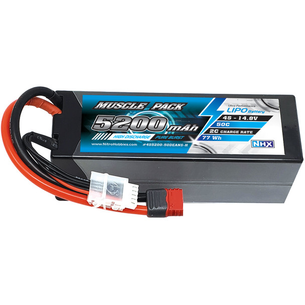 NHX Muscle Pack 4S 14.8V 5200mAh 50C Hard Case Lipo Battery w/ DEANS Connector