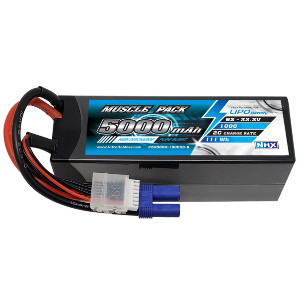 NHX Muscle Pack 6S 22.2V 5000mAh 100C Hard Case Lipo Battery w/ EC5 Connector