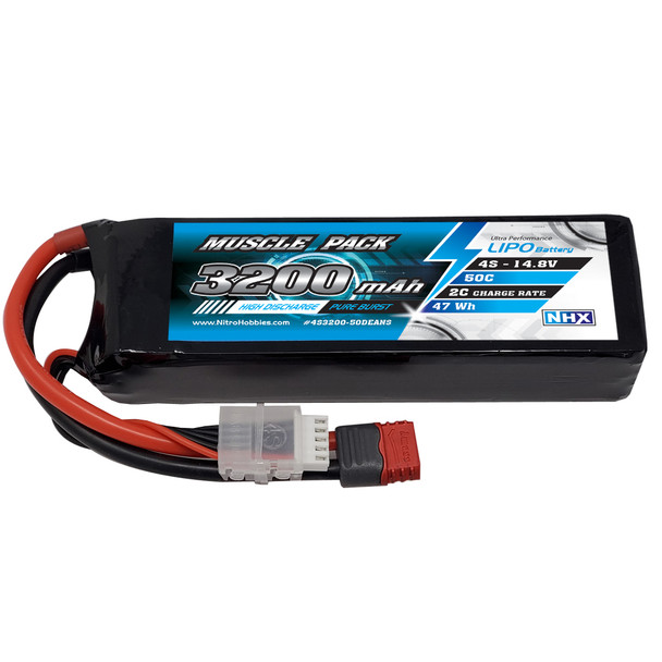 NHX Muscle Pack 4S 14.8V 3200mAh 50C Lipo Battery w/ DEANS Connector