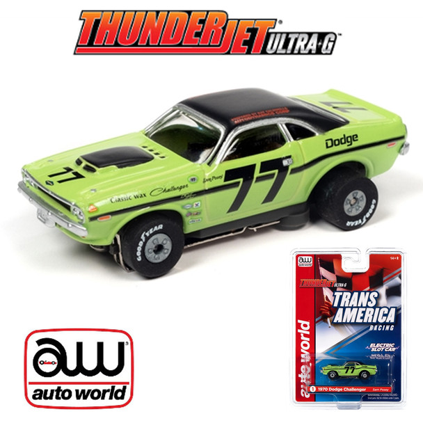 Auto World Thunderjet R30 Sam Posey 1970 Dodge Challenger T/A HO Scale Slot Car