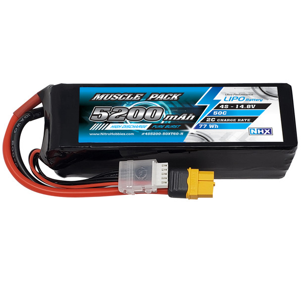 NHX Muscle Pack 4S 14.8V 5200mAh 50C Lipo Battery w/ XT60 Connector