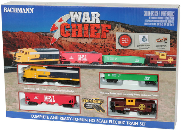 Bachmann 00746 War Chief Electric Train Set w/ E-Z Track HO Scale