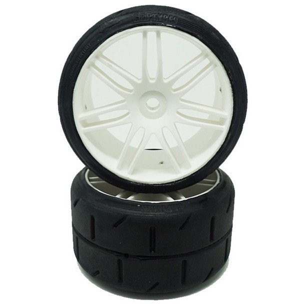 GRP GWH02-XM1 1:5 TC - W02 REVO XM1 ExtraSoft Tire w/ White Wheel (2)