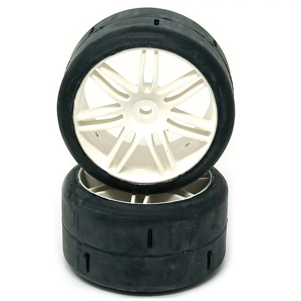 GRP GWH03-XM0 1:5 TC W03 SLICK XM0 UltraSoft Tire w/ White Wheel (2)