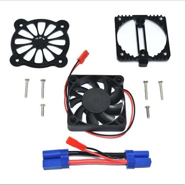 GPM Aluminum Motor Heatsink w/ Cooling Fan Black : 1/10 4S Kraton / 3S Senton