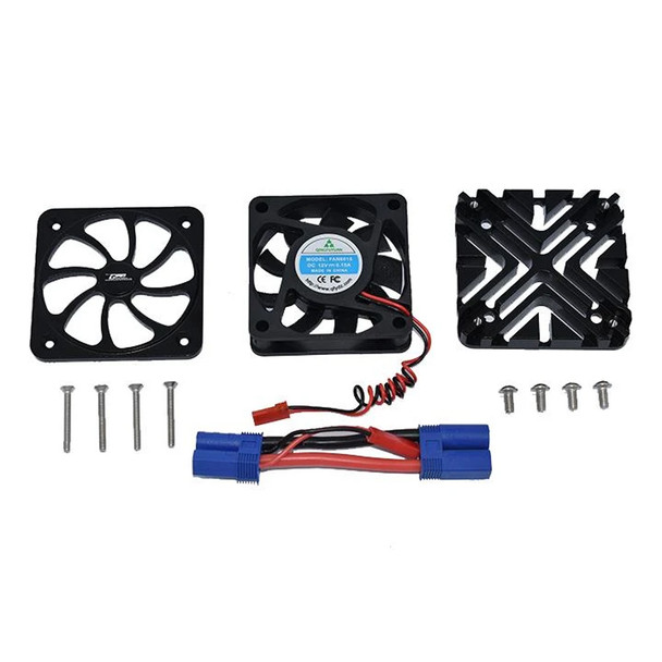 GPM Aluminum Motor Heatsink w/ Cooling Fan Black : 1/5 Kraton / Outcast 8S BLX