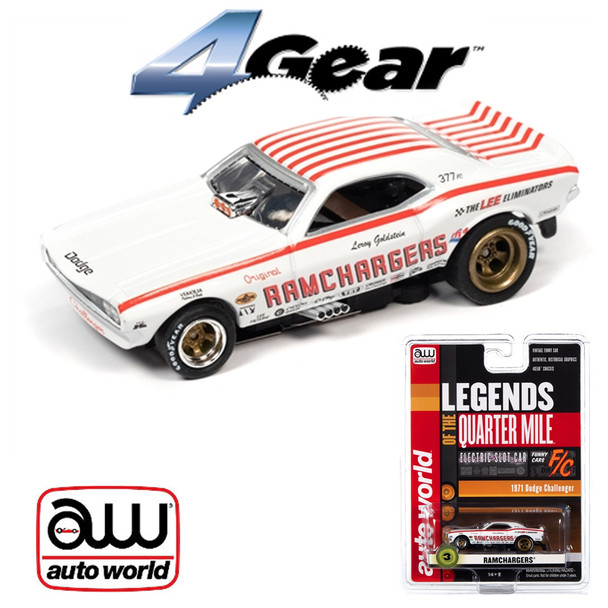Auto World 4Gear R25 Ramchargers - 1970 Dodge Challenger Funny Car HO Slot Car