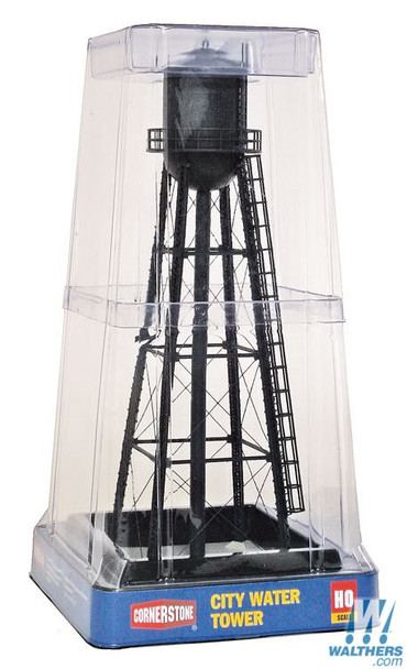 Walthers 933-2825 City Water Tower - Built-Ups Assembled - Black : HO Scale