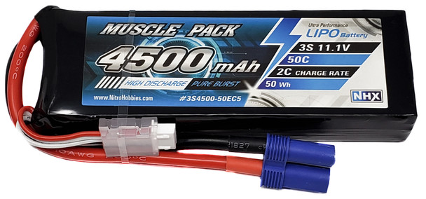 NHX Muscle Pack 3S 11.1V 4500mAh 50C Lipo Battery w/ EC5 Connector