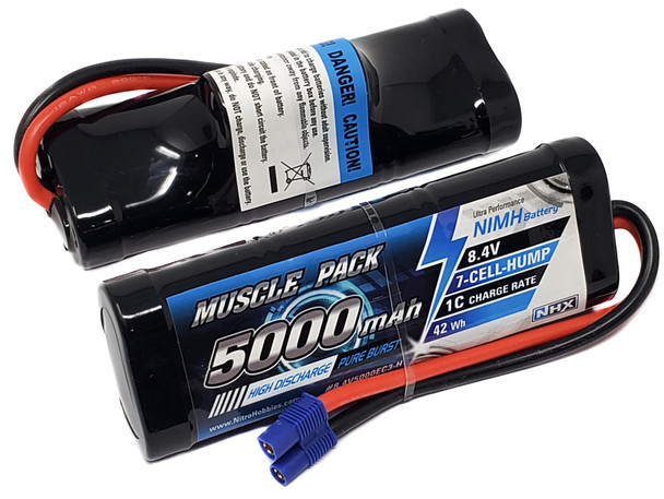 NHX Muscle Pack 8.4V 5000mAh 7-Cell Nimh Hump Battery w/ EC3 Connector