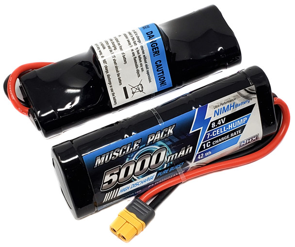 NHX Muscle Pack 8.4V 5000mAh 7-Cell Nimh Hump Battery w/ XT60 Connector