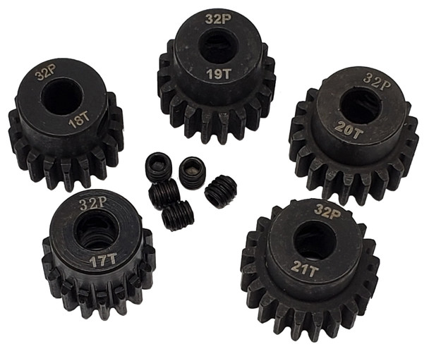 NHX 32P 5mm Bore Hardened Steel Pinion Gears: 17T, 18T, 19T, 20T, 21T