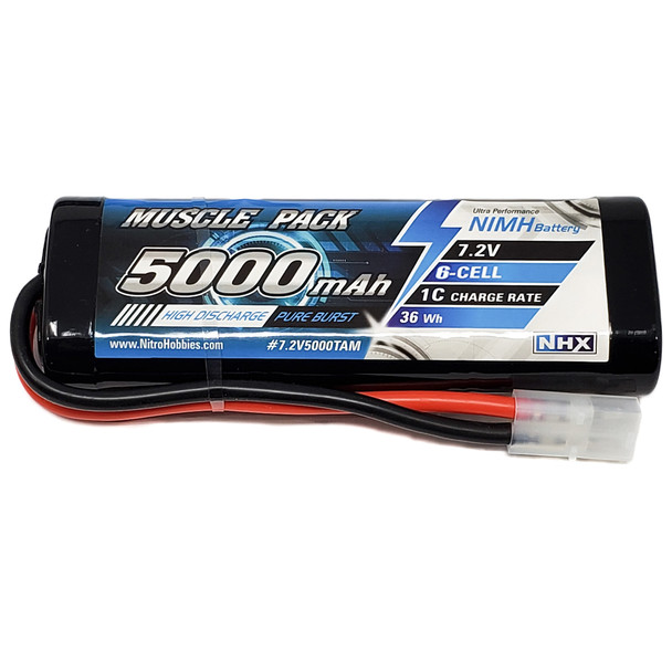 NHX Muscle Pack 7.2V 5000mAh 6-Cell Nimh Battery w/ Tamiya Connector