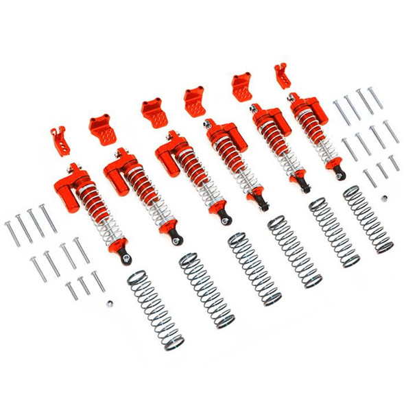 GPM Alum L-Shape Piggy Back Spring Dampers 90mm+Adj Damper Mount Orange : TRX-6