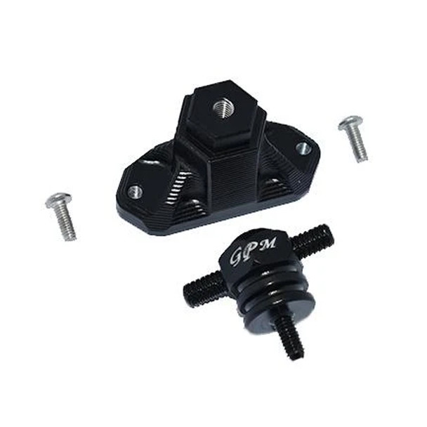 GPM Alum Spare Tire Support Mount+Spare Tire Locking Black : TRX-4/6 - SCX10 II/III