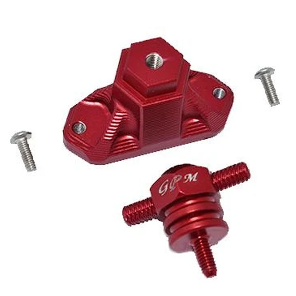 GPM Alum Spare Tire Support Mount+Spare Tire Locking Red : TRX-4/6 - SCX10 II/III