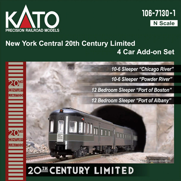 Kato 1067130-1 20th Century Limited Add-On Passenger Car Set New York Central (4) N Scale