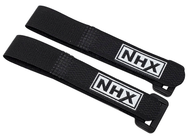 NHX 2pcs/set 16mm Battery Strap w/ Nylon Hoop 16x203mm - Black