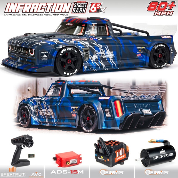 ARRMA ARA7615V2T1 1/7 INFRACTION 6S BLX V2 All-Road Truck RTR Blue