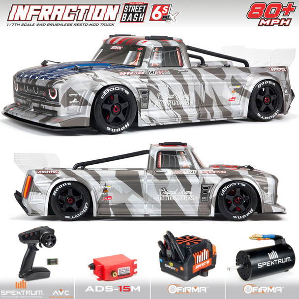 ARRMA ARA7615V2T2 1/7 INFRACTION 6S BLX V2 All-Road Truck RTR Silver