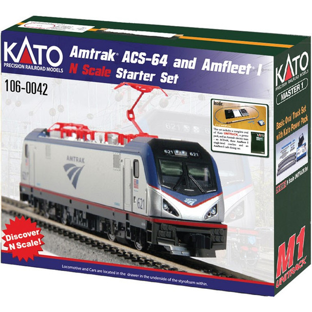 Kato 106-0042 Amtrak ACS-64 Amfleet I Starter Set Phase VI Scheme N Scale