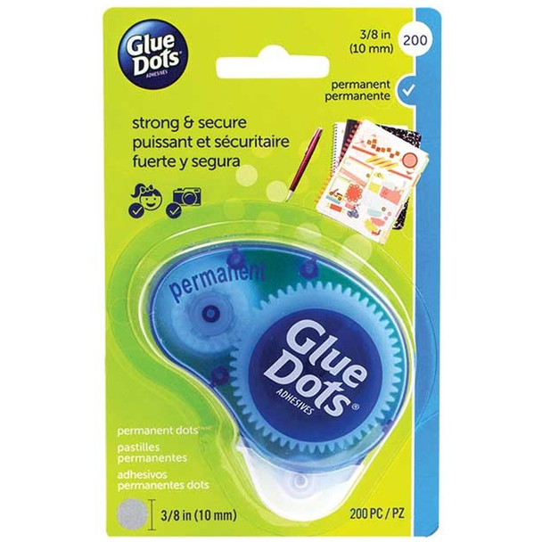 Glue Dots 11346 Permanent Dots w/ Dot N Go (R) Dispenser - 3/8" (200Pcs)