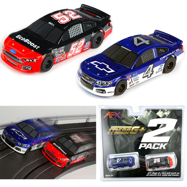 AFX 22041 Two Pack Stocker - Ford vs Chevy - Mega G+ HO Scale Slot Car