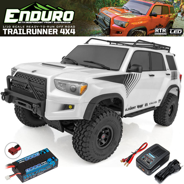 Associated Element RC 40104C 1/10 Enduro Trailrunner 4x4 Off-Road RTR White Lipo Combo