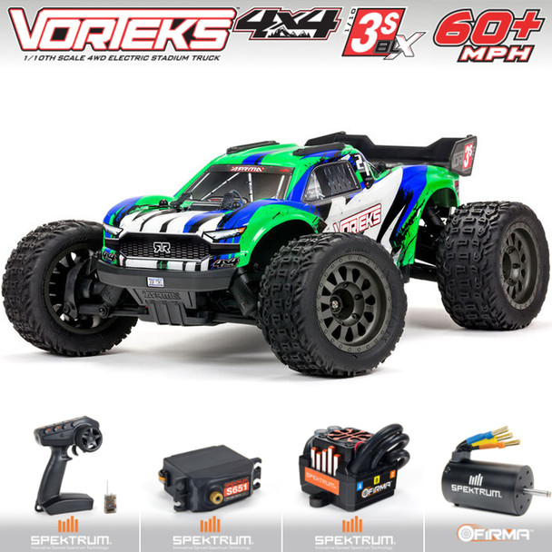 ARRMA ARA4305V3T3 1/10 VORTEKS 4X4 3S BLX Stadium Truck RTR Green