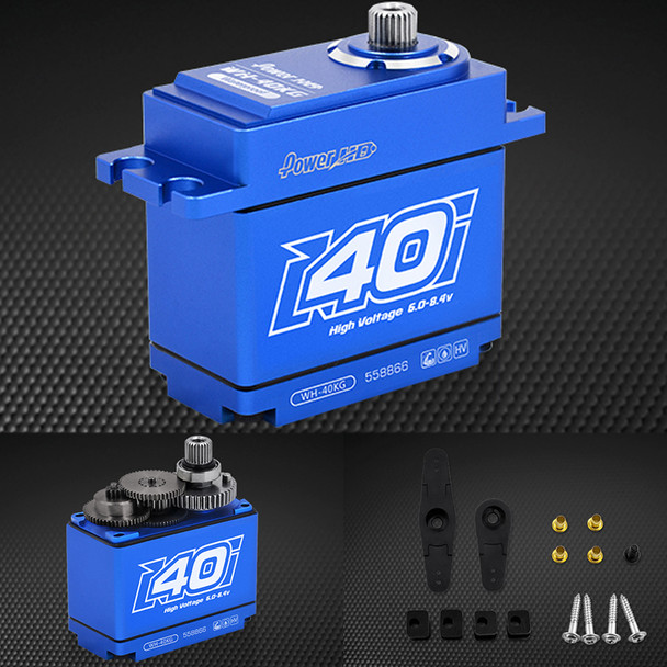 POWER HD WH-40KG Waterproof 555.5 oz / .17 Titanium Gear Digital Servo