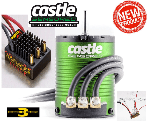 Castle Creations SV3 Waterproof 12v ESC w/ 1406-6900kV Sensored Brushless Motor
