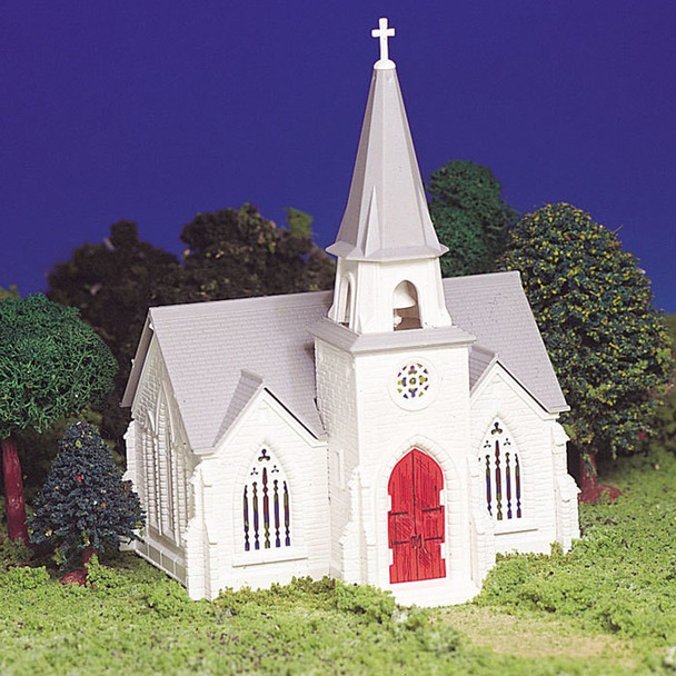 Bachmann 45192 Plasticville Classic Cathedral Kit 5 x 4-1/2 x 6-1/2" HO Scale