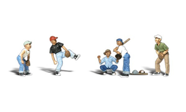 Woodland Scenics Baseball Players I N Train Figures A2145