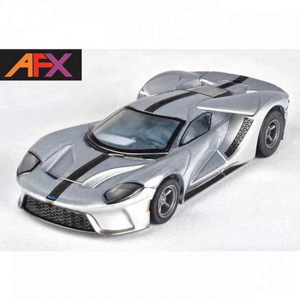 AFX 22012 Ford GT Silver / Black Mega G+ Slot Car HO Scale