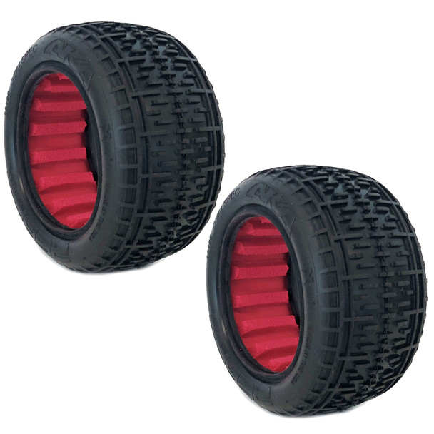 AKA 13108VR 1:10 Buggy Rebar Rear Tires Super Soft (2) w/ Red Inserts