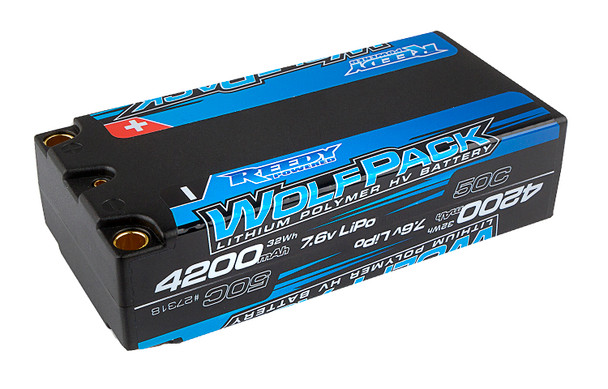 Associated 27318 Wolfpack HV-LiPo Battery 4200mAh 50C 7.6V Shorty