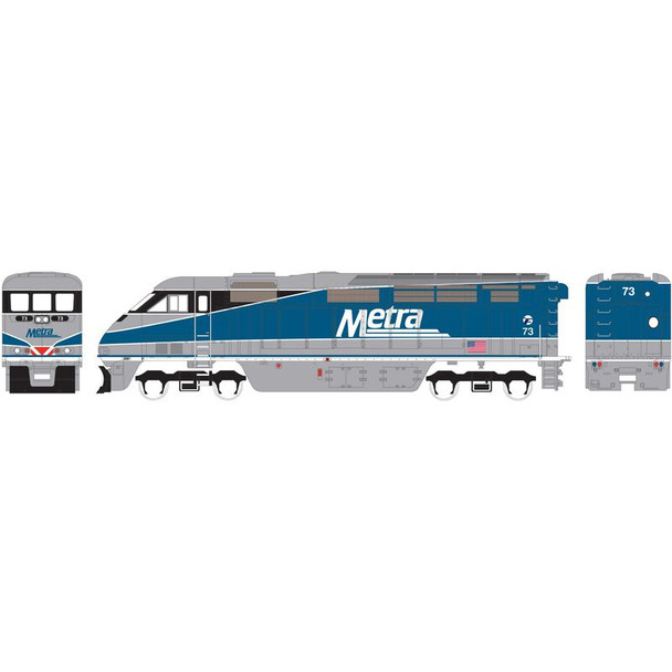 Athearn ATH15258 F59PHI Metra #73 Locomotive N Scale