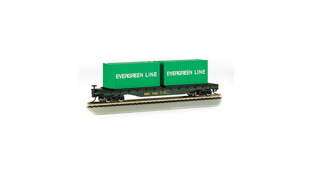 Bachmann HO Flat w/Container Load, MEC BAC18901