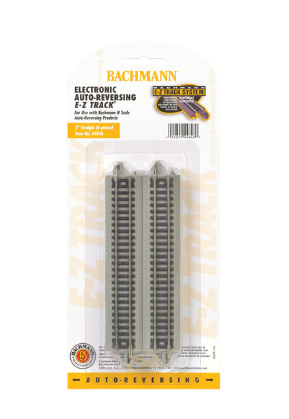 Bachmann 44848 EZ-Track Nickel Silver Auto-Reversing 5" Straight Track (6) N Scale