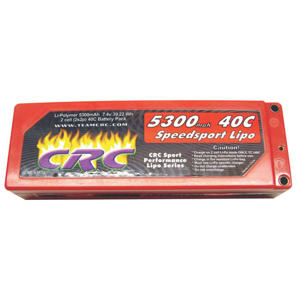 CRC CLN3730 2S 7.4V 40C 5300mAh LiPo Battery w/ Bullet/Tubes Connector