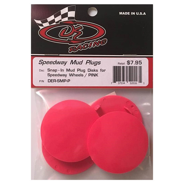 DE Racing DER-SMP-P Snap-In Mud Plugs Disk : Speedway Wheels Pink (4)