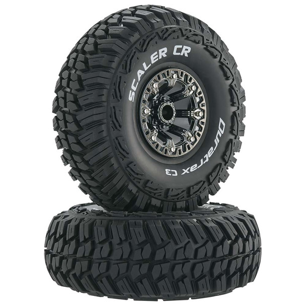 Duratrax Scaler CR C3 Mntd 2.2" Crawler Tires Black Chrome Wheels (2)