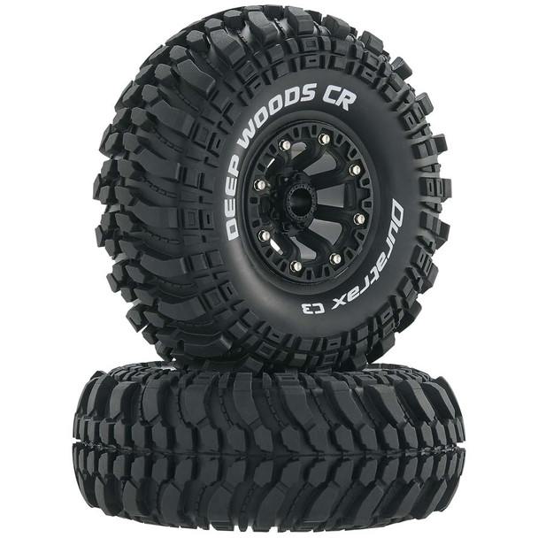 Duratrax Deep Woods CR C3 Mntd 2.2" Crawler Tires Black Wheels (2)