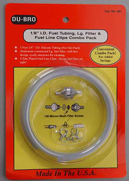 Dubro 681 3 Foot Large Fuel Line Combo Pack w/ Filter / Clips